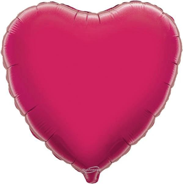 18" FUCHSIA HEART PACKAGED FOIL