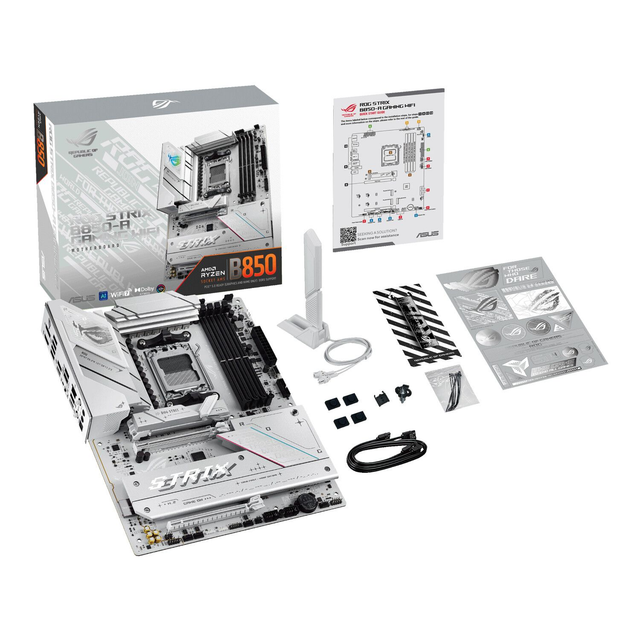 02.2.0111 – Scheda Madre ASUS ROG STRIX B850‑A GAMING WIFI – ATX mid‑range bianca con WiFi 7 per Ryzen 7000/8000/9000