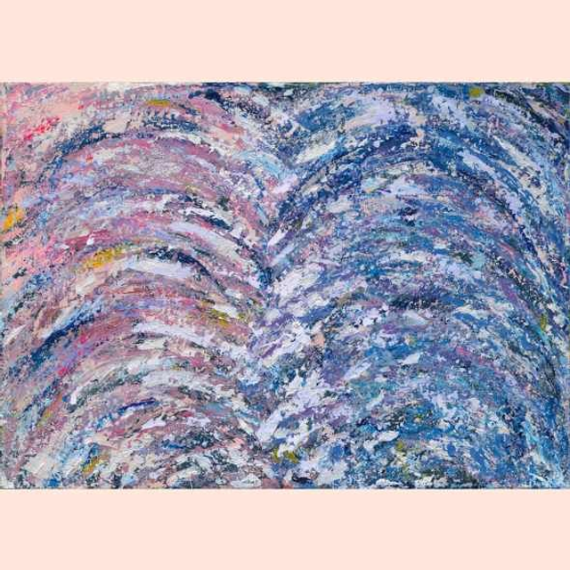 21. Pink and Blue Waves 50x70cm / 20x28” framed in Dove Grey