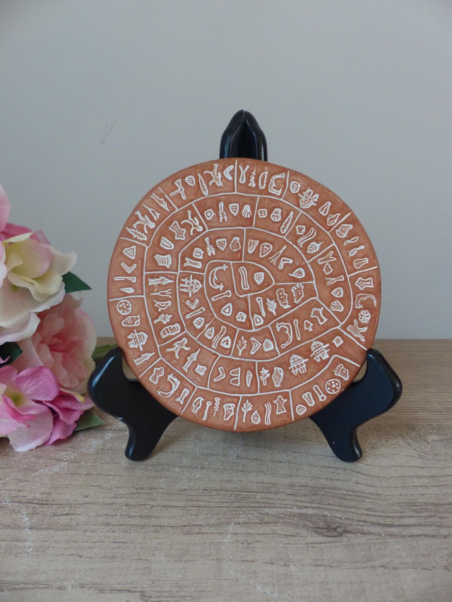 Réplique du disque de Phaistos – Grèce antique – Objet décoratif historique