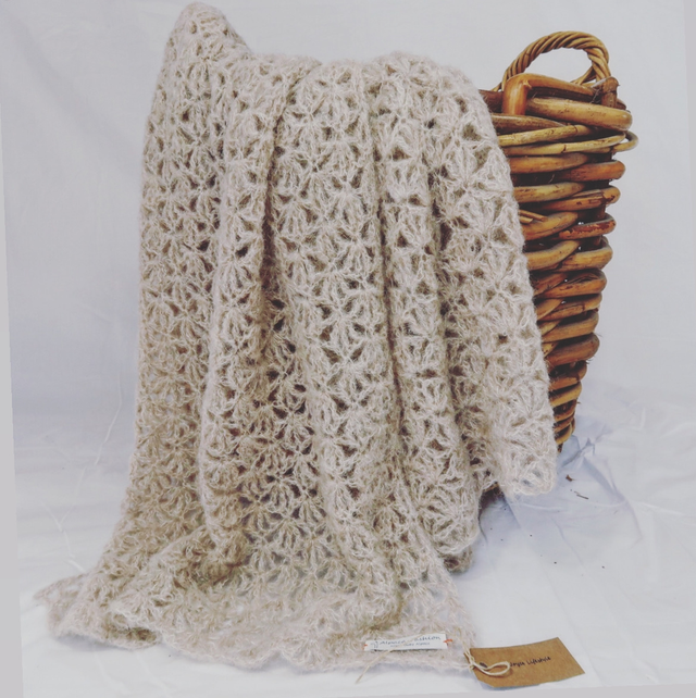Alpaca handmade wrap 50 x 200cm beige