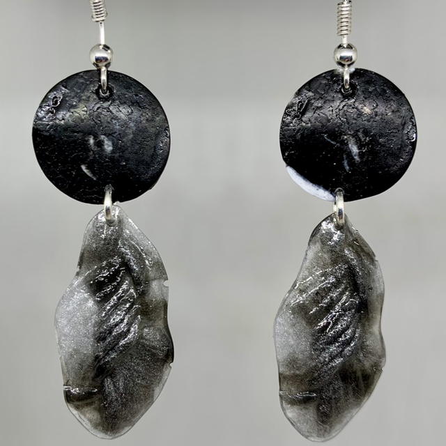 BO Feuilles black &amp; white argentées 