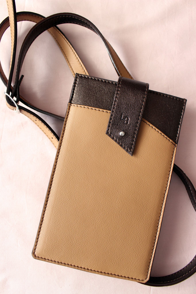Sac Téléphone - Camel&amp;MarronGlacé