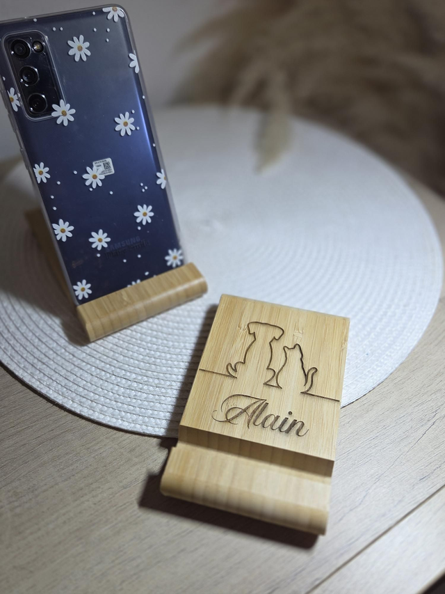 Support téléphone personnalisé "chien & chat"