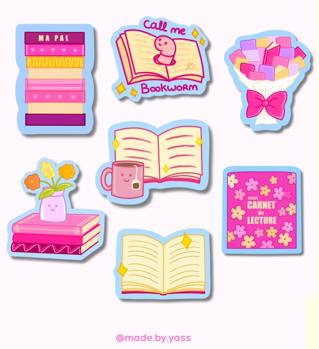 Sticker Pack Book rose 