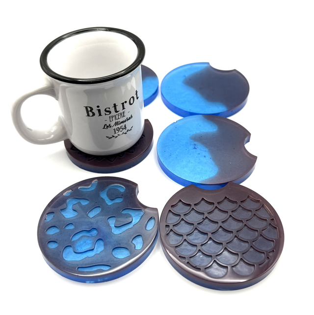 Dessous de tasse, lot de 6, avec petits défauts 