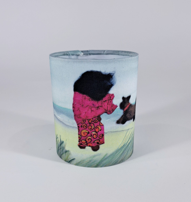 Beach in all weathers -wind  and dog tealight holder      