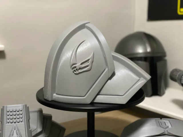 Star Wars 3D Printed Mandalorian Left AND Right Shoulder Armor Set with Mudhorn Signet - DIY Kit