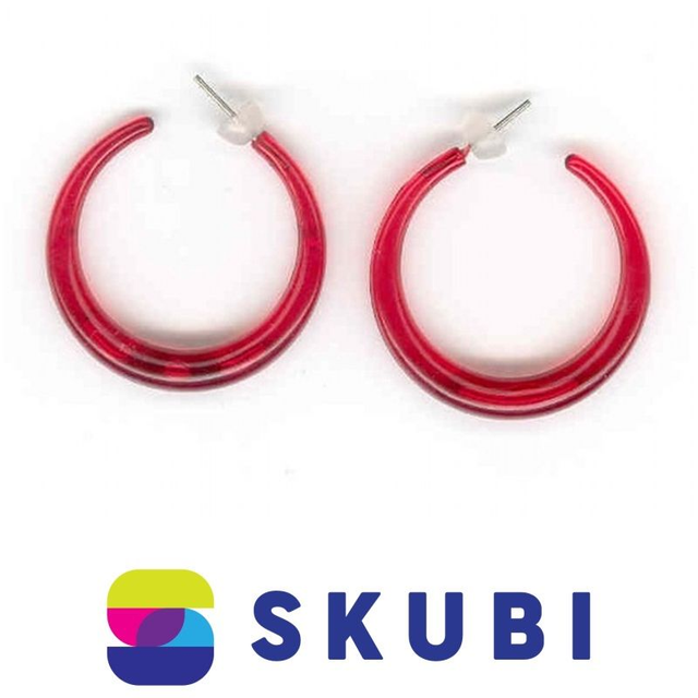 RETRO NÁUŠNICE PLASTOVÉ - KRUHY - 3 CM (č. 105)