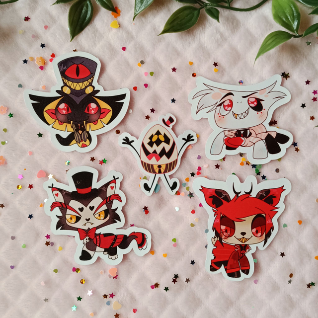 Hazbin Hotel x Littlest Petshop crossover stickers