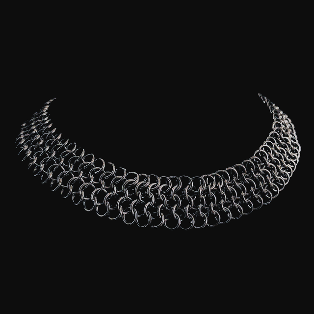 Antracytowy Choker European 4 in 1 Chainmail
