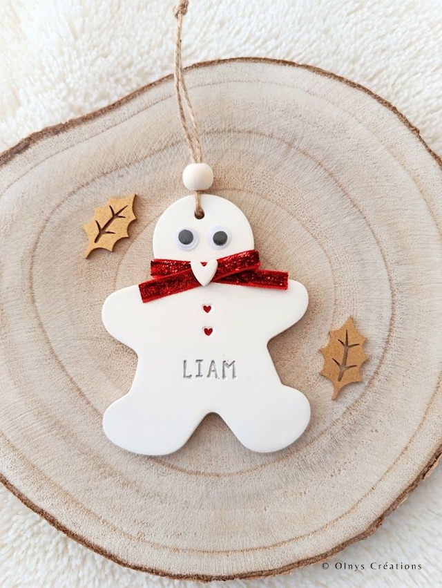 Décoration de Noël Bonhomme avec Prénom 2 MODELES