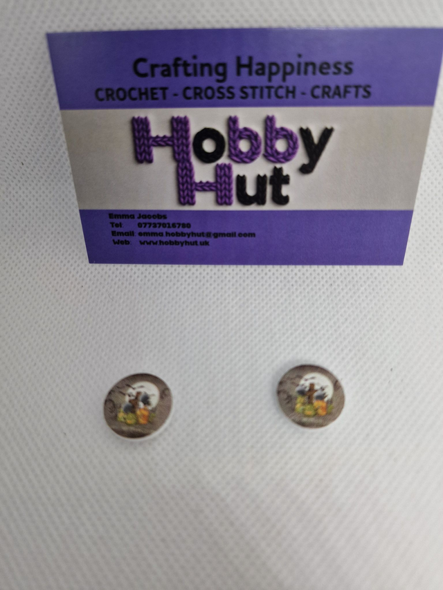 Halloween Cemetery Scene Buttons 