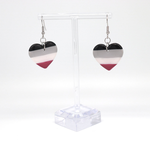 LGBT+ Asexual Heart Earrings