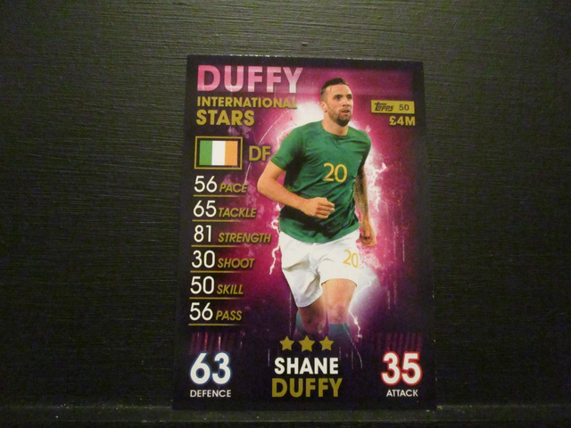 Shane Duffy - International Stars Match Attax 101 Original Trading Card