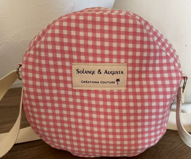 Sac rond Vichy rose