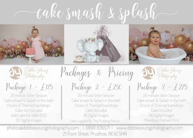 Cake Smash &amp; Splash Packages