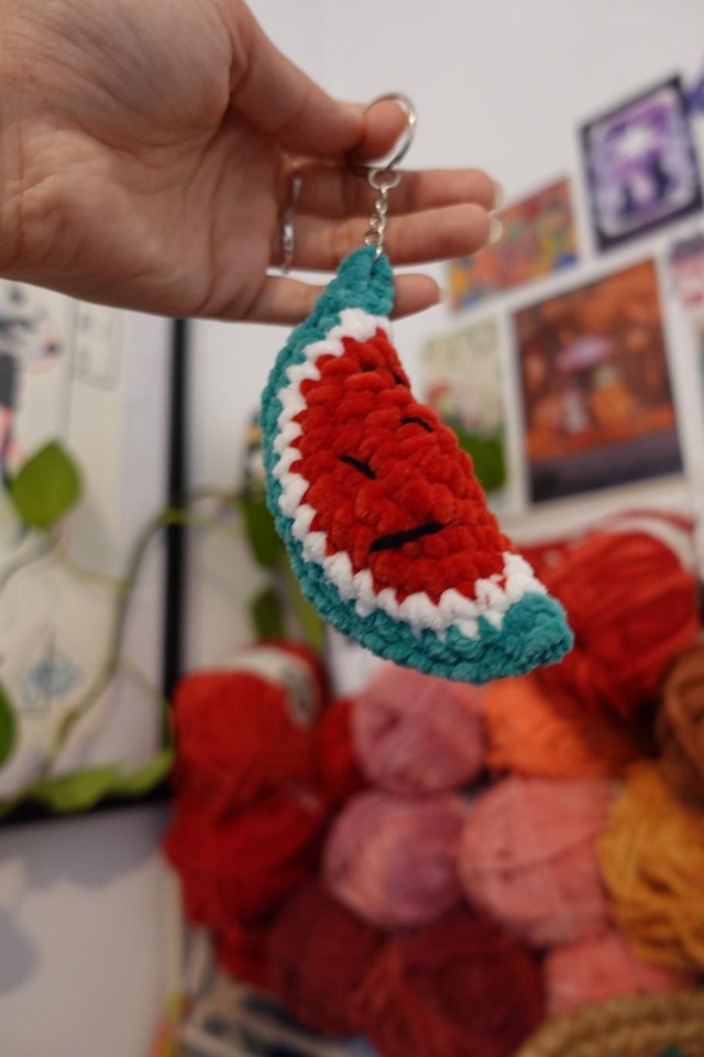 Cuties fruities | Charm de sac pastèque en crochet 🍉