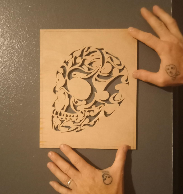 Tête de mort chantourné 