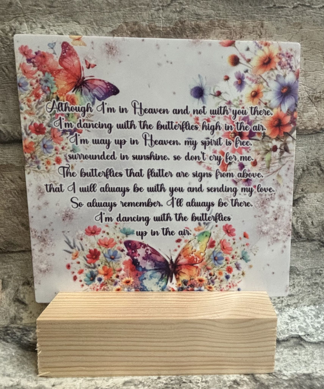 Square butterfly plaque