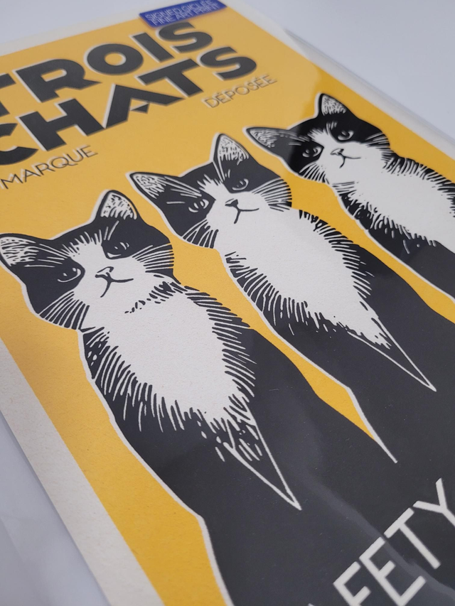 MASHBOX Trois Chats Signed Giclée A4 print - JP-102