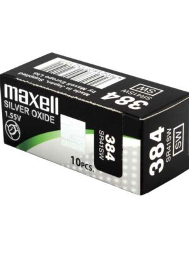 384 (SR41SW) Maxell Watch Battery (Pack 10)