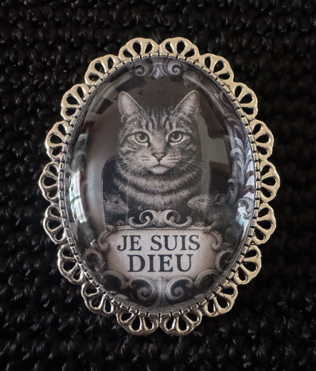 Broche chat gris tigré 2