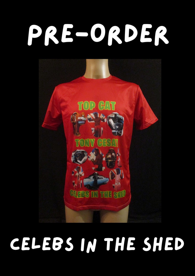 Tony Cesay ABA Champion Boxer Picture T-Shirt (Green &amp; Yellow Logo) ADULT 100% Polyester Crew Neck RED (Medium) Top