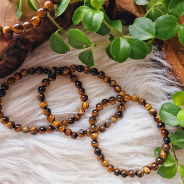 Tigers Eye 6mm Beaded Bracelet 