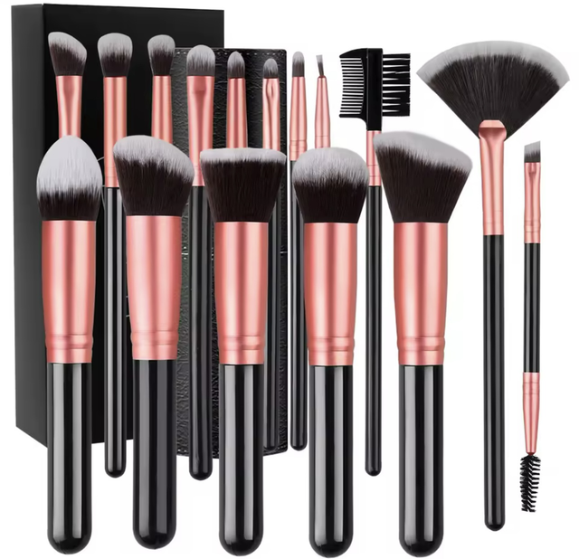 Ensemble de pinceaux de maquillage professionnels, 16 pièces,