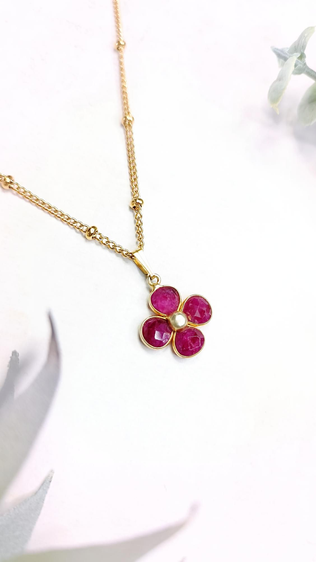 Collier TILAH - Rubis brut