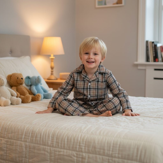 Brown Check Kids Pyjamas