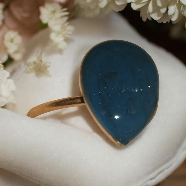 Bague goutte bleu marine