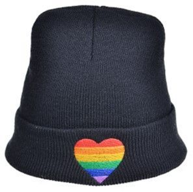 Pride Beanie Hat with Heart