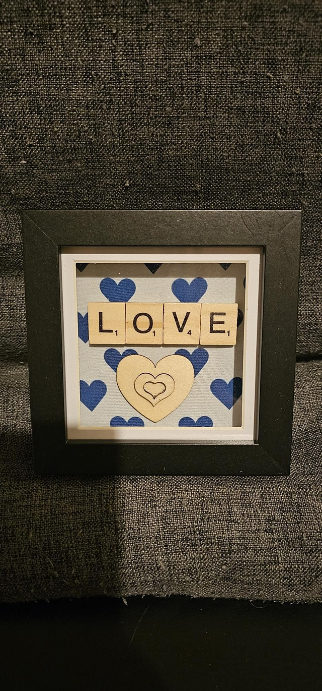 Blue love box frame