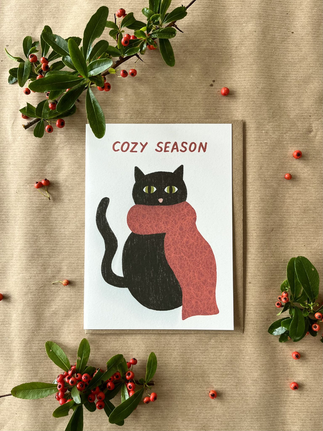"Cozy Season" Cat card