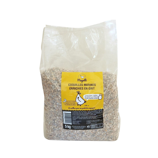 Sac de 5 kg coquilles marines + grit 