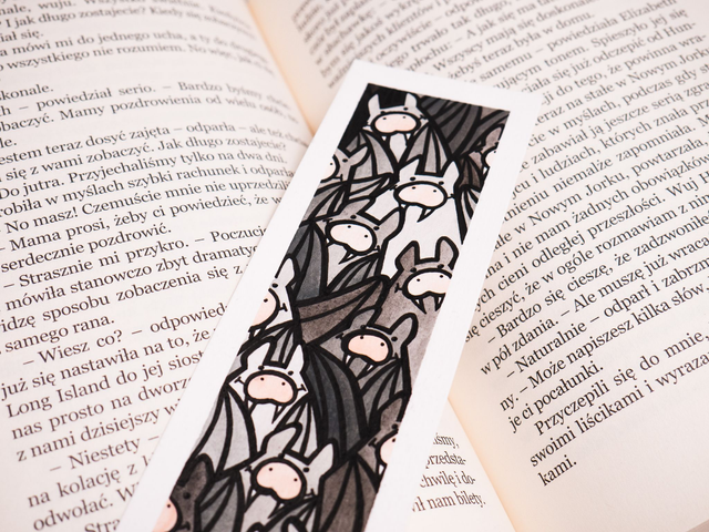 NIETOPERZE zakładka do książki, ręcznie malowana akwarela