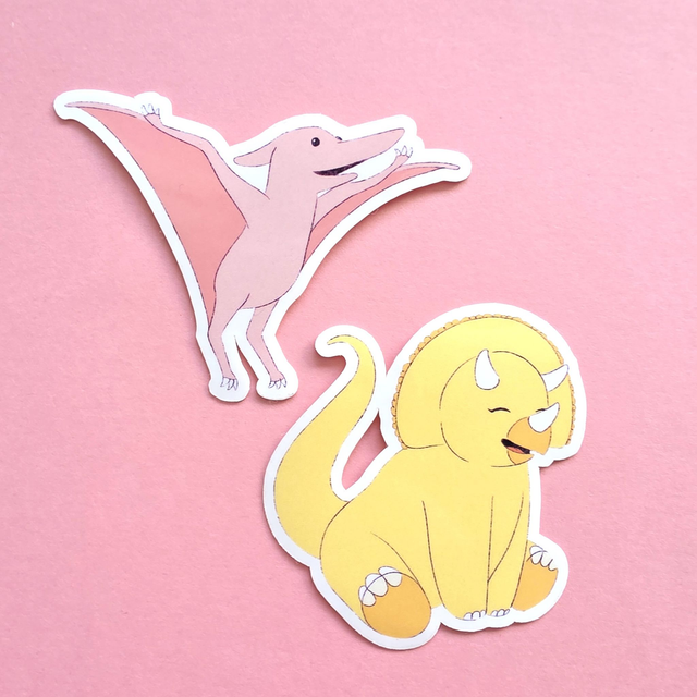 Happy dinossaurs - Laminated stickers