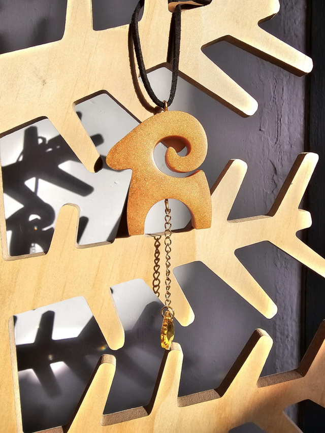 Bouc de yule ornement orange