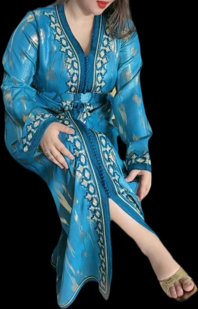 Caftan broche avec ceinture 
