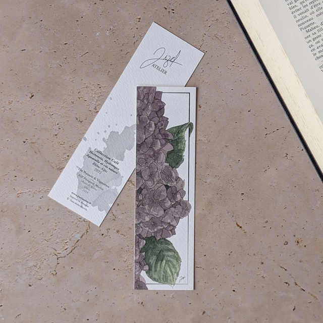 Marque-page - Vin Nature - Hortensias