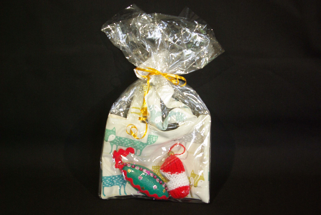 865-Sac enfant + déco Noël L19 x H14 cm