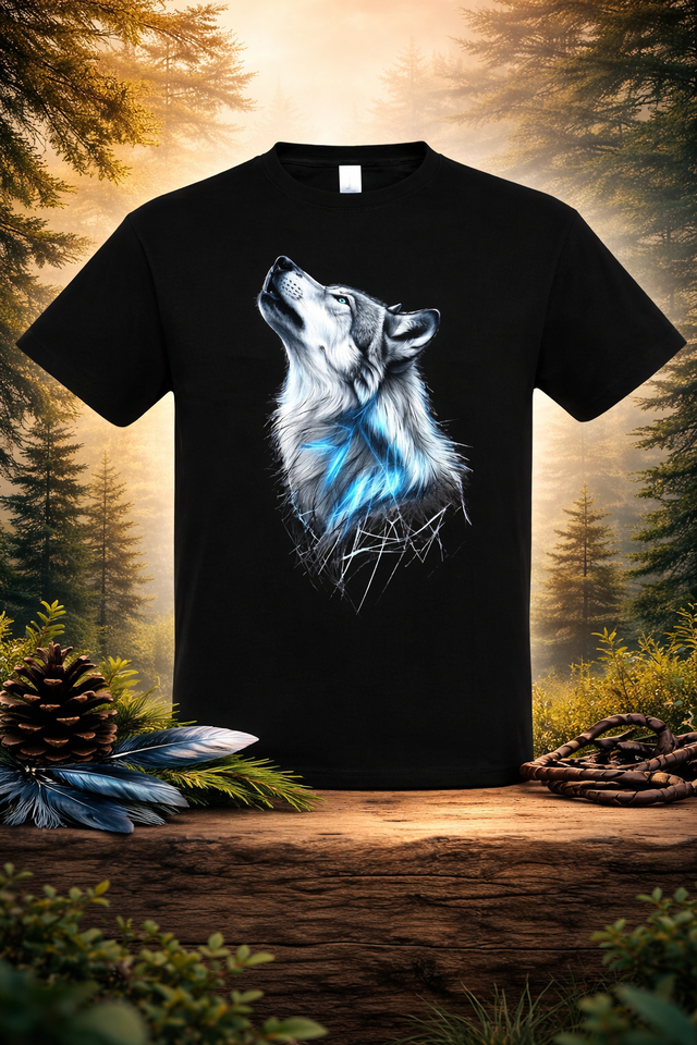 🌙 T-shirt Homme noir - Âme sauvage 