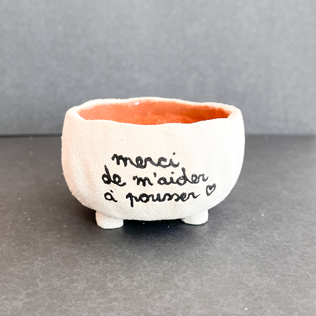 Pot « merci de m’aider à pousser »