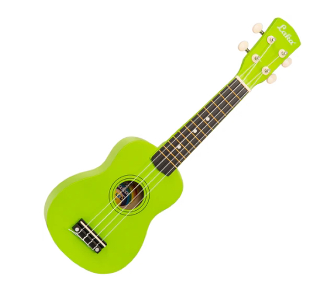 Laka Rainbow Series Soprano Ukulele &amp; Carry Bag ~ Green