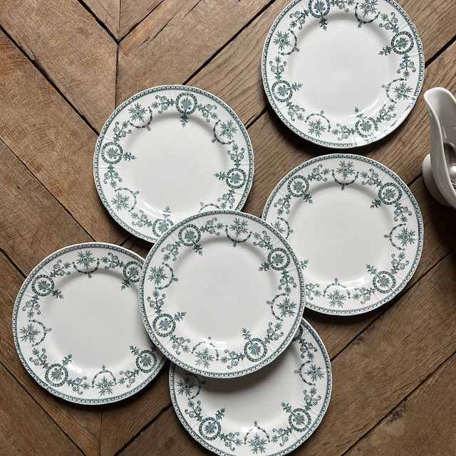 Malmaison - les 6 assiettes à dessert Gien en terre de fer
