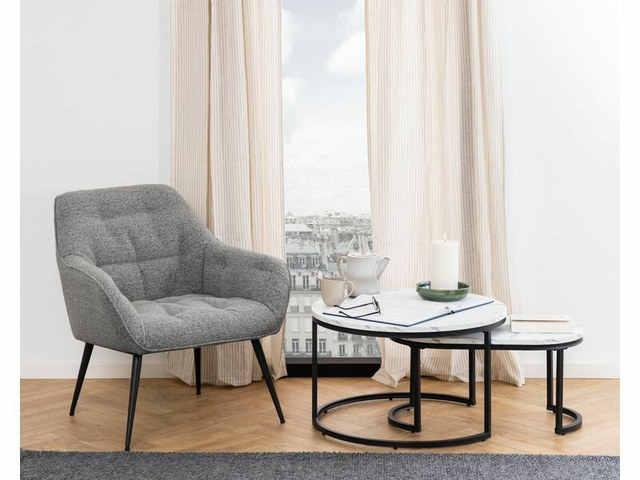 AC Design Fauteuil Brooke Acier/Textile, Gris