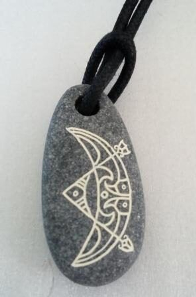 Pebble Pendant - Crescent and V-rod