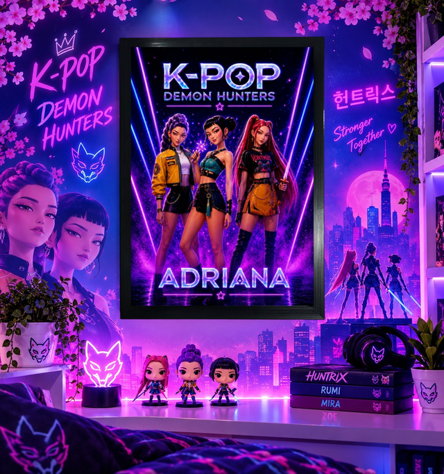 Affiche Poster KPOP personnalisé avec Prénom - Cadeau unique pour fan des Kpop Demon Hunters format A4 21X29,7cm (1)